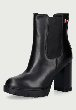 Tommy Jeans  botine pentru femei din piele TJW CHELSEA HIGH HEEL BOOTS imagine