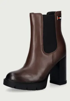 Tommy Jeans  botine pentru femei din piele TJW CHELSEA HIGH HEEL BOOTS imagine