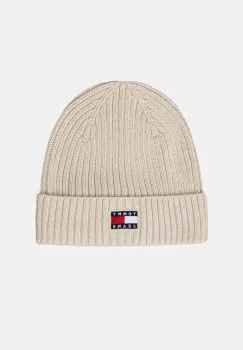 Tommy Jeans caciula din bumbac culoarea bej, AW0AW17899 imagine