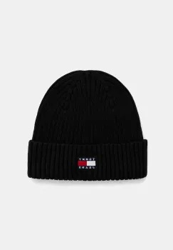 Tommy Jeans caciula din bumbac culoarea negru, AM0AM13669 imagine