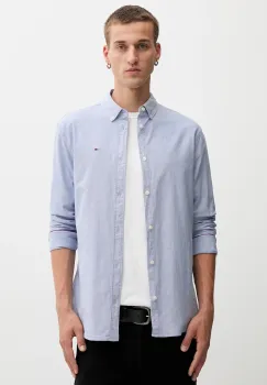 Tommy Jeans camasa culoarea bej, cu guler button-down, slim, DM0DM09594 imagine