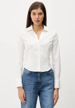 Tommy Jeans camasa culoarea bej, cu guler clasic, slim, DW0DW22604 imagine