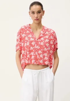 Tommy Jeans camasa culoarea portocaliu, cu guler clasic, relaxed, DW0DW20285 imagine