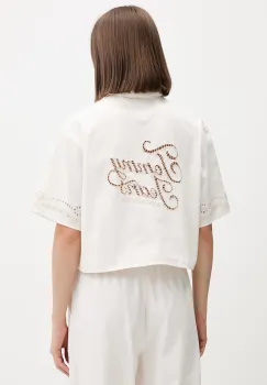 Tommy Jeans camasa de dama cu amestec de in imagine