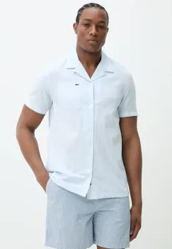 Tommy Jeans camasa din amestec de in barbati, cu guler button-down, regular, DM0DM20895 imagine