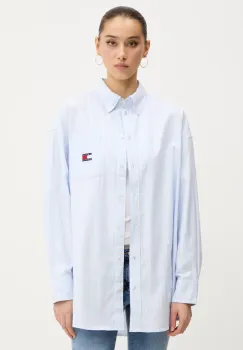 Tommy Jeans camasa din bumbac cu guler clasic, relaxed, DW0DW20289 imagine