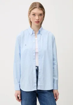 Tommy Jeans camasa din bumbac cu guler clasic, relaxed, DW0DW20290 imagine