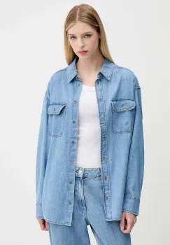 Tommy Jeans camasa din bumbac cu guler clasic, relaxed, DW0DW21073 imagine