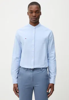 Tommy Jeans camasa din bumbac cu guler stand-up, regular, DM0DM21690 imagine