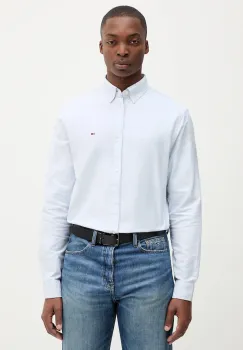 Tommy Jeans camasa din bumbac culoarea alb, cu guler button-down, regular, DM0DM21298 imagine