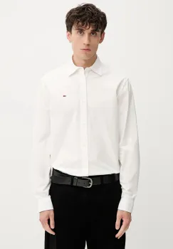 Tommy Jeans camasa din bumbac culoarea bej, cu guler clasic, regular, DM0DM22026 imagine