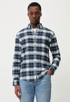 Tommy Jeans camasa din bumbac culoarea bleumarin, cu guler button-down, regular, DM0DM22839 imagine