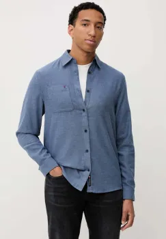 Tommy Jeans camasa din bumbac culoarea bleumarin, cu guler clasic, regular, DM0DM22023 imagine
