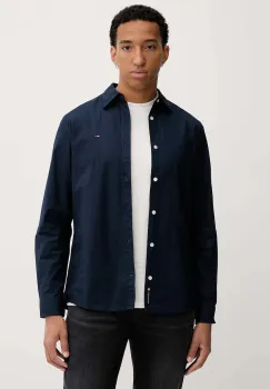 Tommy Jeans camasa din bumbac culoarea bleumarin, cu guler clasic, regular, DM0DM22026 imagine