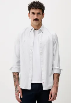 Tommy Jeans camasa din bumbac culoarea galben, cu guler button-down, slim, DM0DM20668 imagine