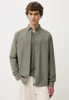 Tommy Jeans camasa din bumbac culoarea gri, cu guler button-down, regular, DM0DM21298 imagine