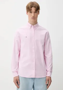 Tommy Jeans camasa din bumbac culoarea gri, cu guler button-down, regular, DM0DM21298 imagine