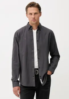 Tommy Jeans camasa din bumbac culoarea gri, cu guler button-down, regular, DM0DM21298 imagine