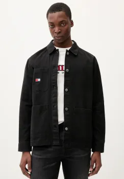 Tommy Jeans camasa din bumbac culoarea negru, cu guler clasic, regular, DM0DM20236 imagine