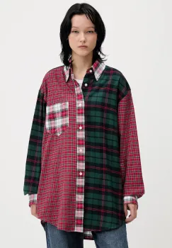 Tommy Jeans camasa din bumbac culoarea rosu, cu guler clasic, relaxed, DN0DN00090 imagine