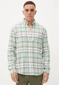 Tommy Jeans camasa din bumbac culoarea verde, cu guler button-down, regular, DM0DM22024 imagine