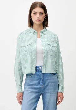 Tommy Jeans camasa din bumbac culoarea verde, cu guler clasic, relaxed, DW0DW21453 imagine