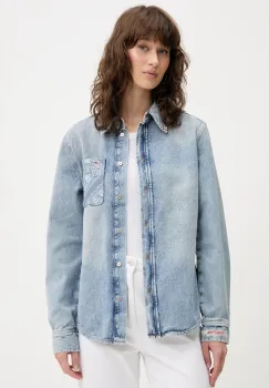 Tommy Jeans camasa din bumbac denim cu guler clasic, relaxed, DW0DW20665 imagine