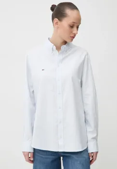 Tommy Jeans camasa din bumbac femei, cu guler clasic, regular, DW0DW19890 imagine