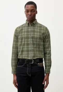 Tommy Jeans camasa din velur culoarea verde, cu guler button-down, regular, DM0DM22408 imagine