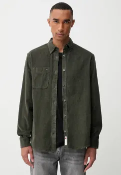 Tommy Jeans camasa din velur culoarea verde, regular, DM0DM22021 imagine