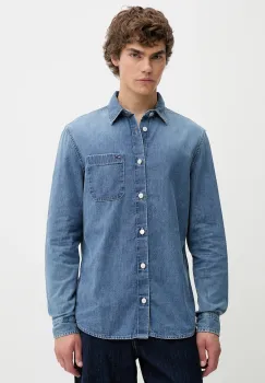 Tommy Jeans camasa jeans cu guler clasic, regular, DM0DM22121 imagine