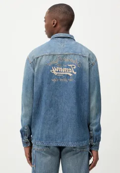 Tommy Jeans camasa jeans cu guler clasic, relaxed, DM0DM21918 imagine