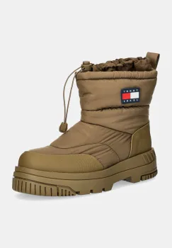 Tommy Jeans cizme de iarna TJM SNOW BOOT culoarea verde, EM0EM01449 imagine
