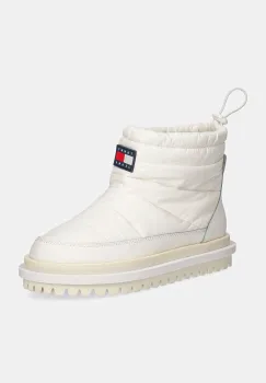Tommy Jeans cizme de iarna TJW PADDED FLAT BOOT WL culoarea alb, EN0EN02725 imagine