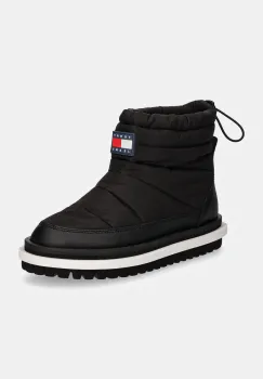 Tommy Jeans cizme de iarna TJW PADDED FLAT BOOT WL culoarea negru, EN0EN02725 imagine
