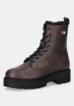 Tommy Jeans cizme de piele TJW URBAN LACEUP BOOT WL culoarea maro, cu platforma, izolat, EN0EN02906 imagine