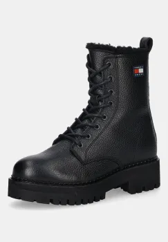 Tommy Jeans cizme de piele TJW URBAN LACEUP BOOT WL culoarea negru, cu platforma, izolat, EN0EN02906 imagine
