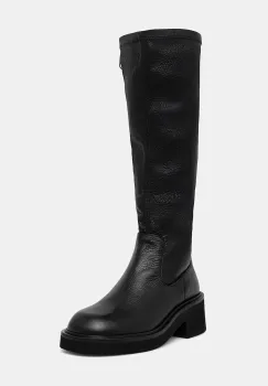 Tommy Jeans cizme TJW STRETCHY LONG BOOT culoarea negru, cu toc drept, EN0EN02851 imagine