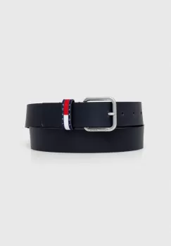 Tommy Jeans curea de piele barbati, culoarea albastru marin imagine