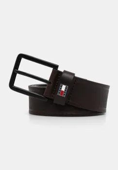 Tommy Jeans curea de piele barbati, culoarea maro, AM0AM13291 imagine