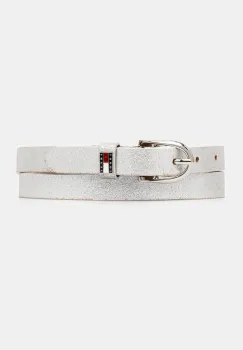 Tommy Jeans curea de piele culoarea argintiu, AW0AW17917 imagine