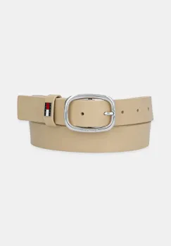 Tommy Jeans curea de piele culoarea bej, AW0AW15836 imagine