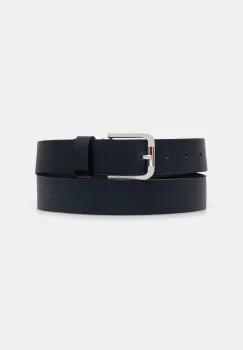 Tommy Jeans curea de piele culoarea bleumarin, AM0AM13686 imagine
