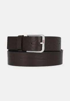 Tommy Jeans curea de piele culoarea maro, AM0AM13413 imagine