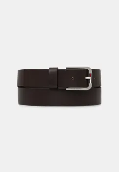 Tommy Jeans curea de piele culoarea maro, AM0AM13686 imagine