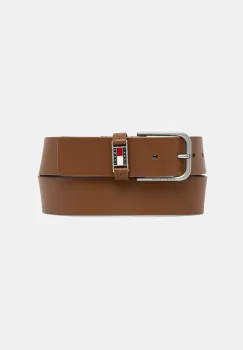 Tommy Jeans curea de piele culoarea maro, AM0AM13687 imagine