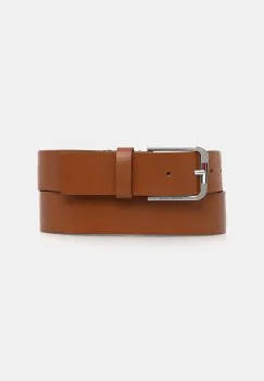 Tommy Jeans curea de piele culoarea maro, AM0AM13690 imagine