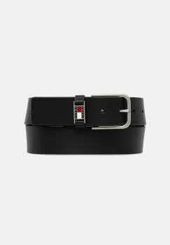 Tommy Jeans curea de piele culoarea negru, AM0AM13687 imagine