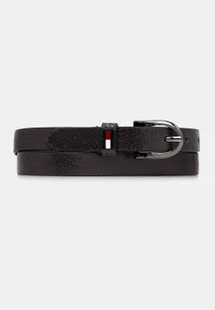 Tommy Jeans curea de piele culoarea negru, AW0AW17917 imagine