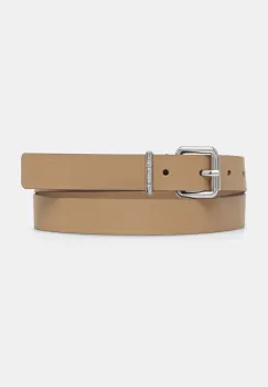 Tommy Jeans curea de piele femei, culoarea bej, AW0AW17318 imagine